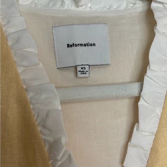 Reformation Yellow Dress with White Trim - Picture 4 of 8